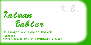 kalman babler business card