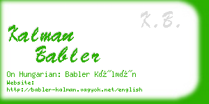 kalman babler business card